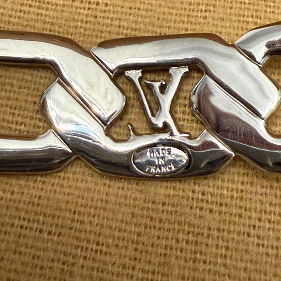 Louis Vuitton LV Logo RARE Silver Headband - Picture 6 of 8